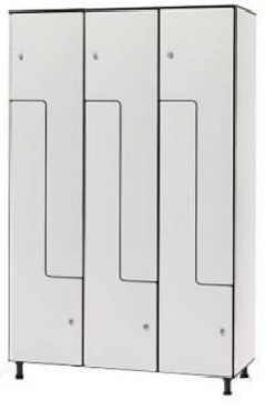 Taquilla vestuario doble puerta en z en bateria de 3 modulos