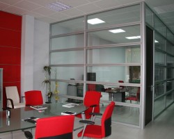 Mampara de oficina con 6 apaisados de cristal doble-06