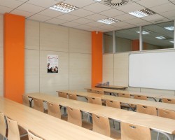 Mampara de oficina bipanel con forro de columna-09