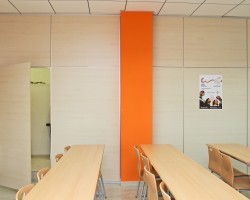 Mampara de oficina bipanel con forro de columna-14