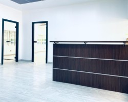 Puerta de vidrio en obra con estructura aluminio negro-01