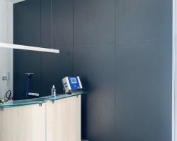 Mampara de oficina bipanel acústica