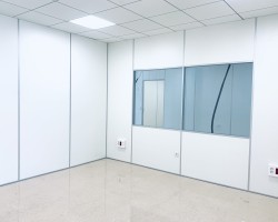 Mampara de oficina bipanel mixta con vidrio-02